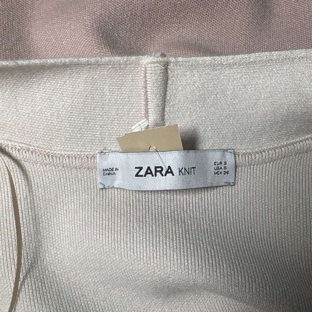 Zara Cream Oversized Knit Dress Cardigan Sz S - Picture 11 of 13